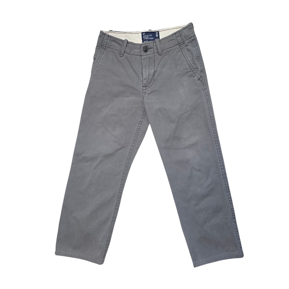 American Eagle Women's XS Chino Pants Gray Stretch Straight‎ Leg 26x28